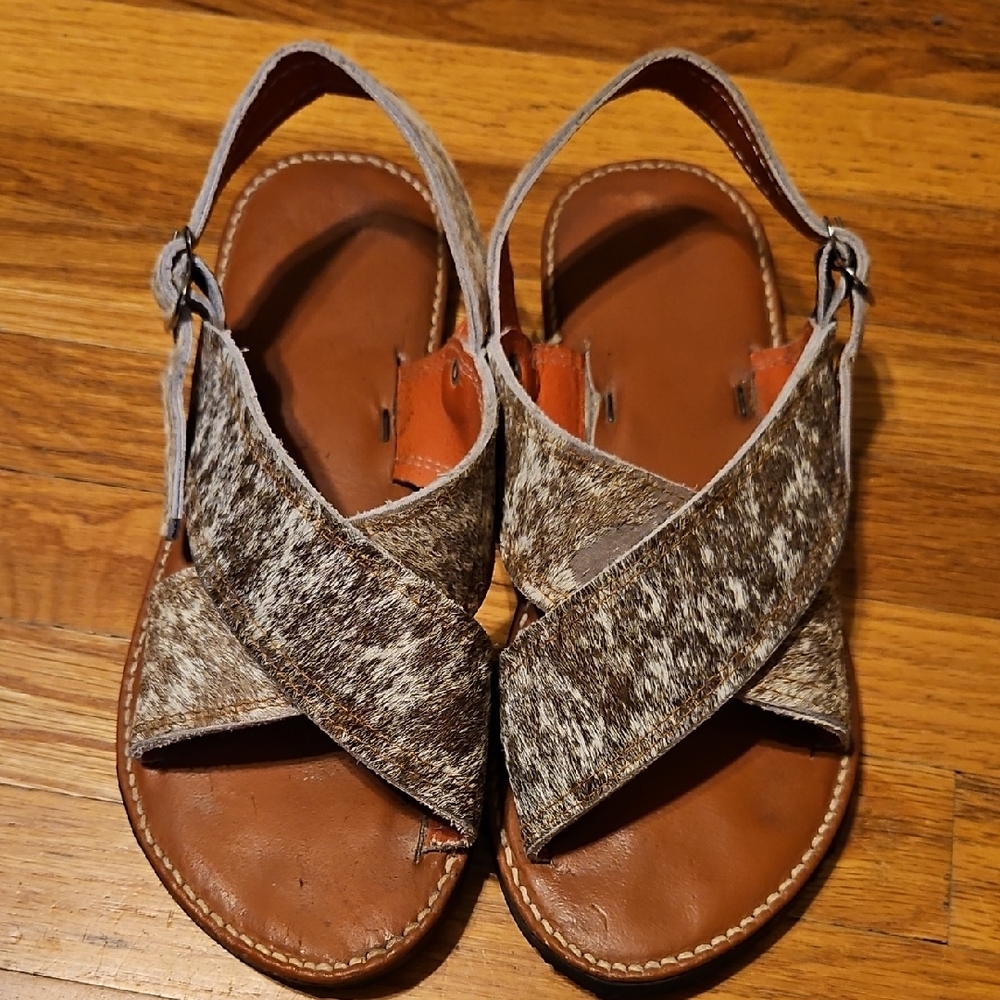 Cowhide Leather Sandles Approx Size 11 - Picture 14 of 14